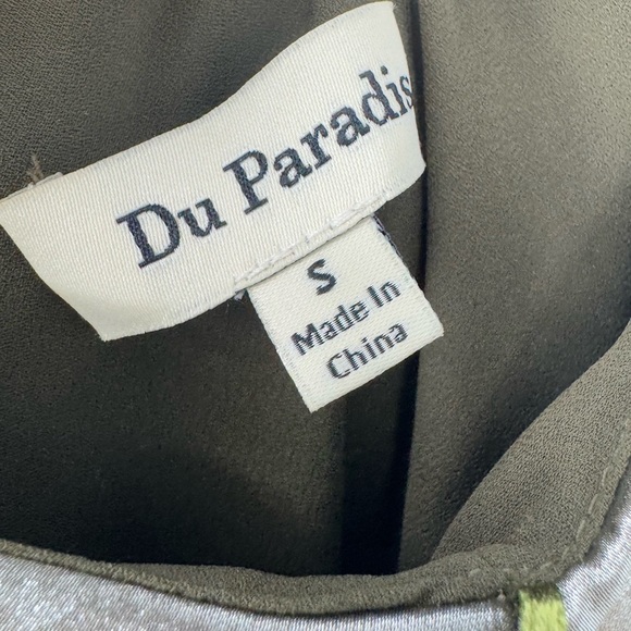 Du Paradis Metallic Asymmetric Hem Dress size Small B101 - Picture 6 of 6